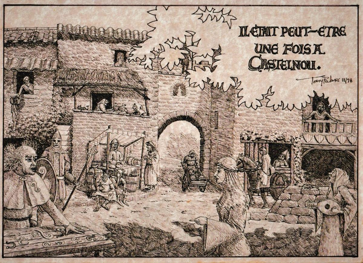 A17.-‘Peut-etre-il-etait-une-fois-a-Castelnou.-Plume-et-encre-disponible