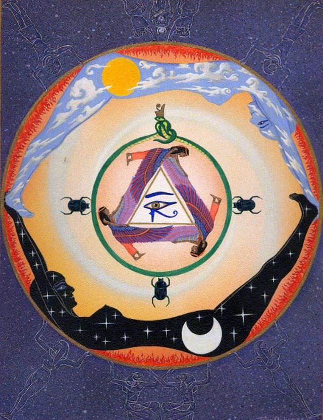 A17.-MANDALA-EGYPIIENE-Acrylique-1988.-disponible