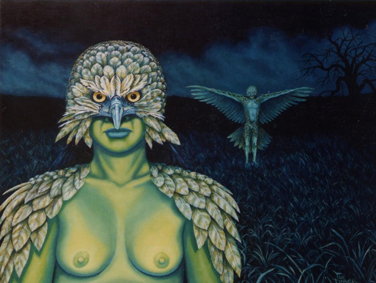 A30.-SHARMEN-EN-COSTUMES-DE-OISEAUX-Huile-1997-Disponible