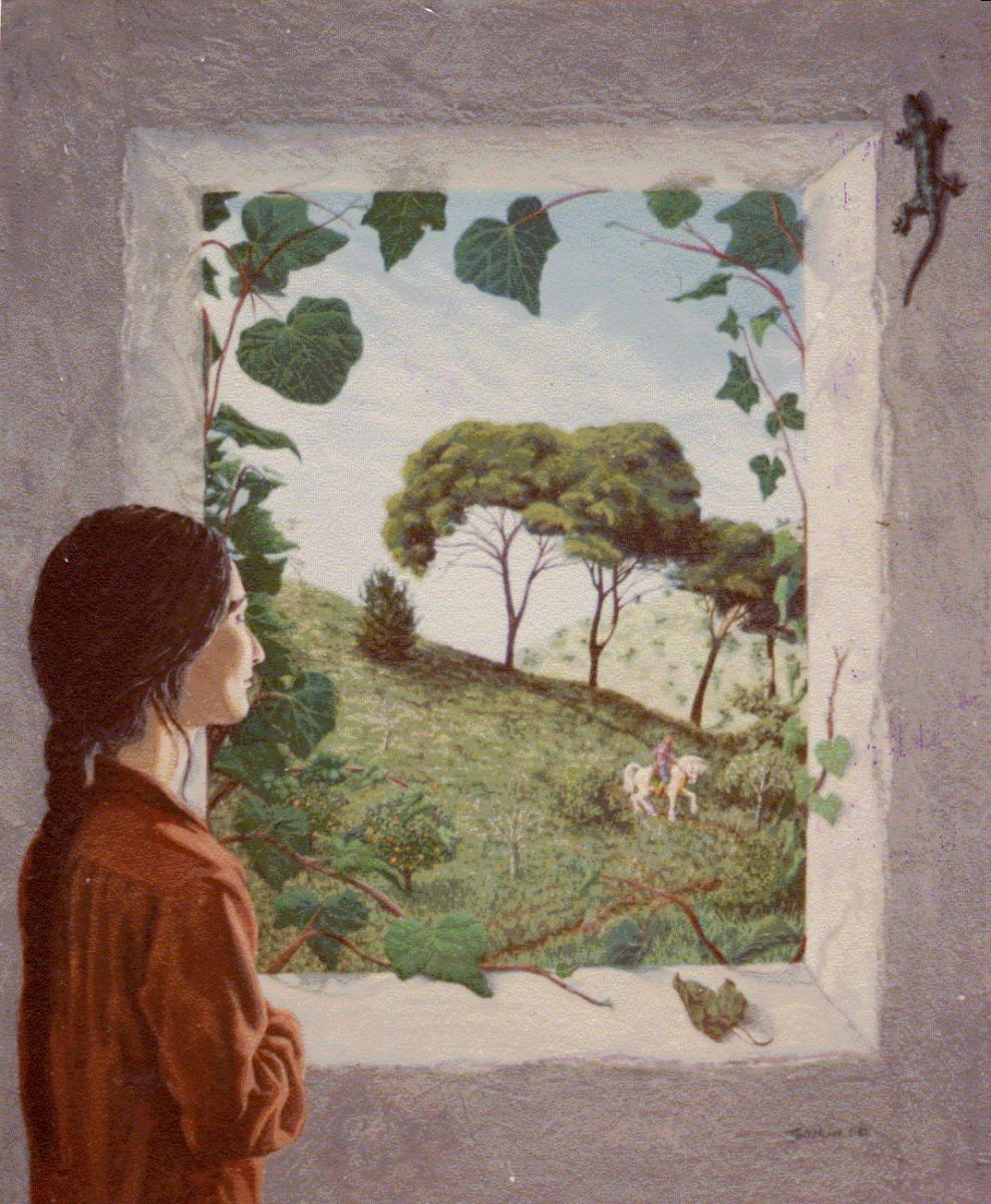 A39b.-PRISONNIER-DANS-LA-TOUR.-Acrylique-1982-VENDU