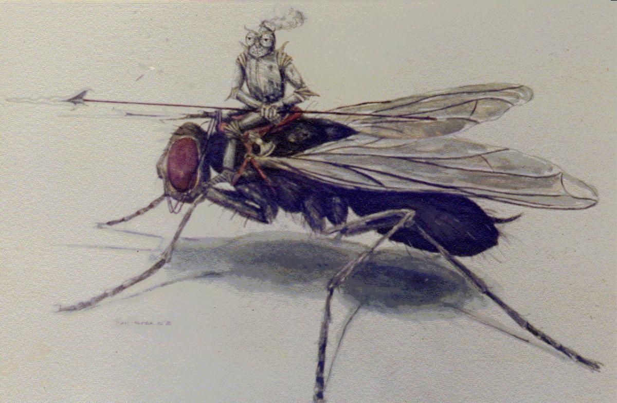 A63.-Lord-of-the-flies-Acrylic-wash-1978-SOLD