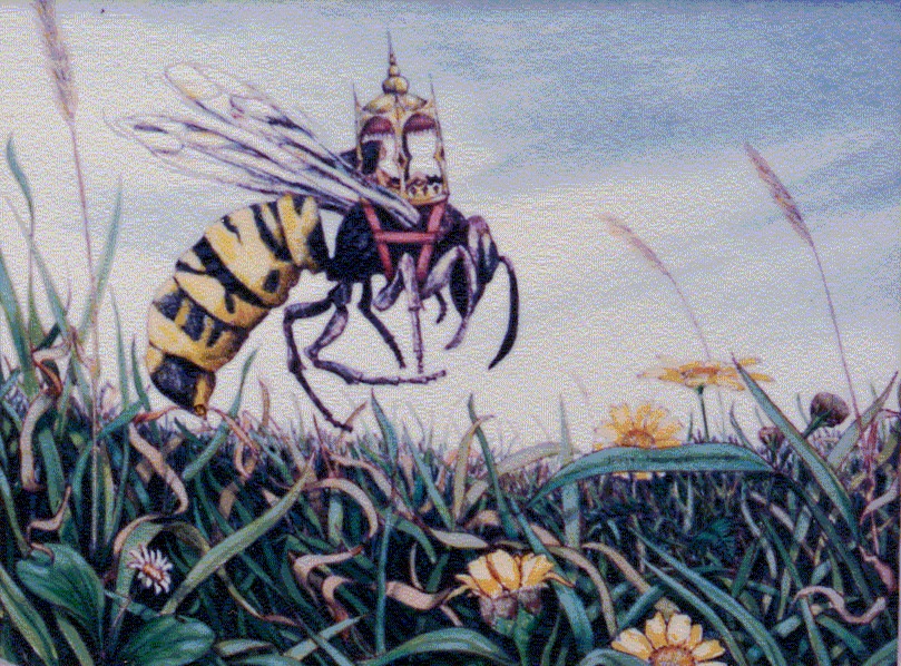 A64.-WASP-QUEEN.-Pen-ink-and-acrylic-wash-1981-SOLD